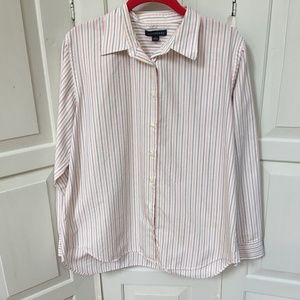 Lands' End Red, White, & Blue Button Down Shirt